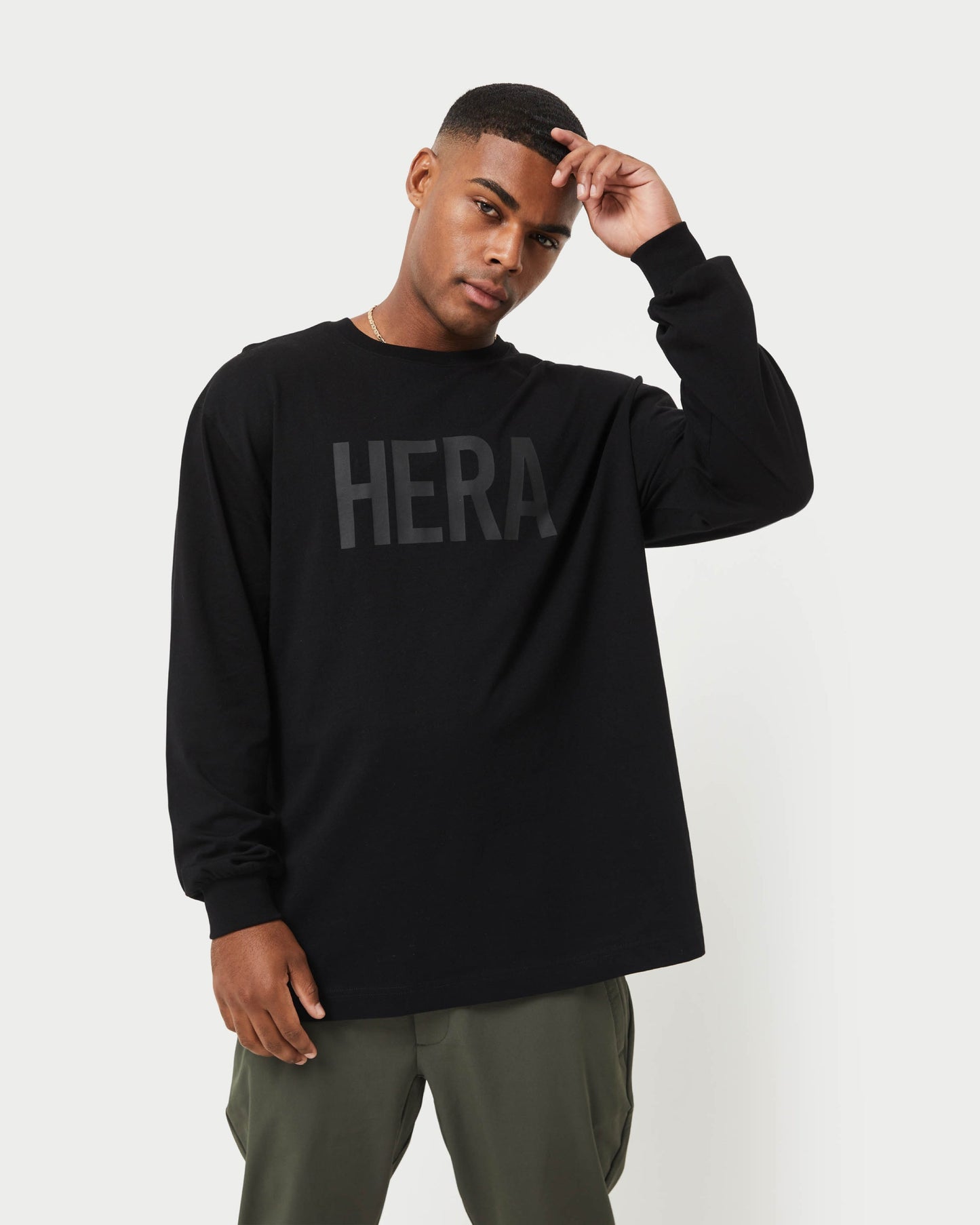 Mens Label Long Sleeve Oversized T-Shirt