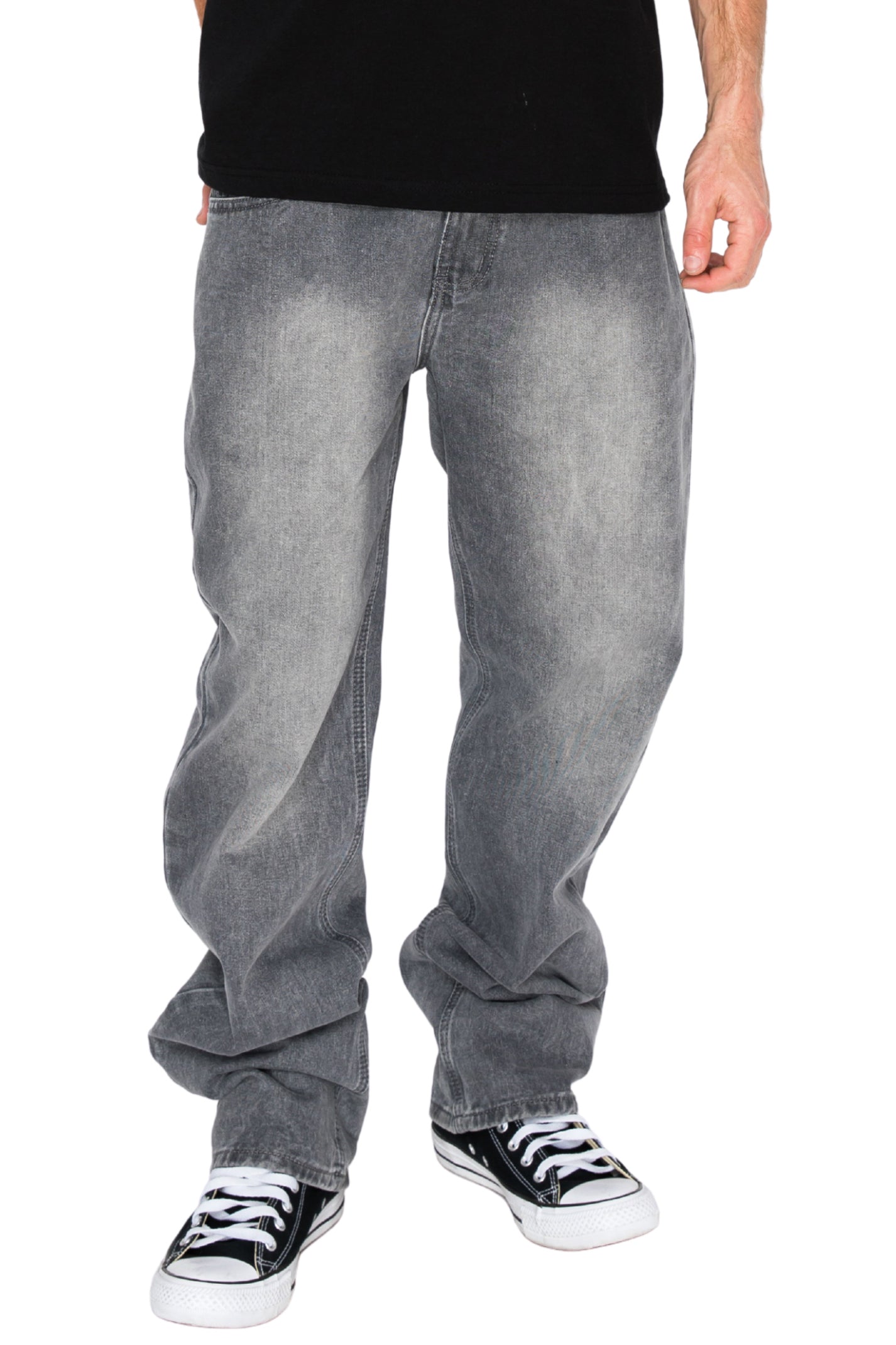 ATLAS Essential Baggy Denim Jeans - Stone Black