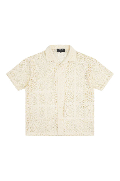 Crochet Knit Sweater Shirt