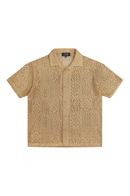 Crochet Knit Sweater Shirt