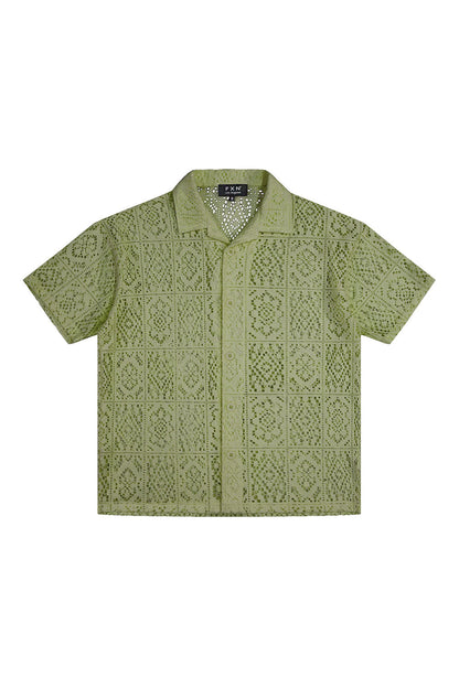 Crochet Knit Sweater Shirt