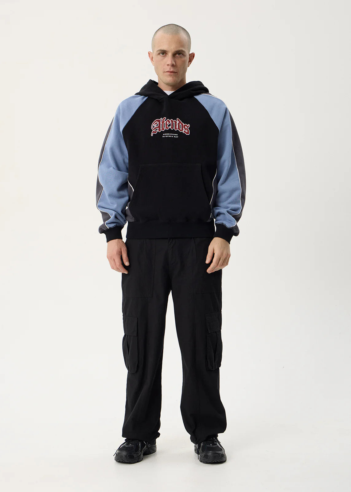 AFENDS Mens Occupancy - Paneled Boxy Hood - Black