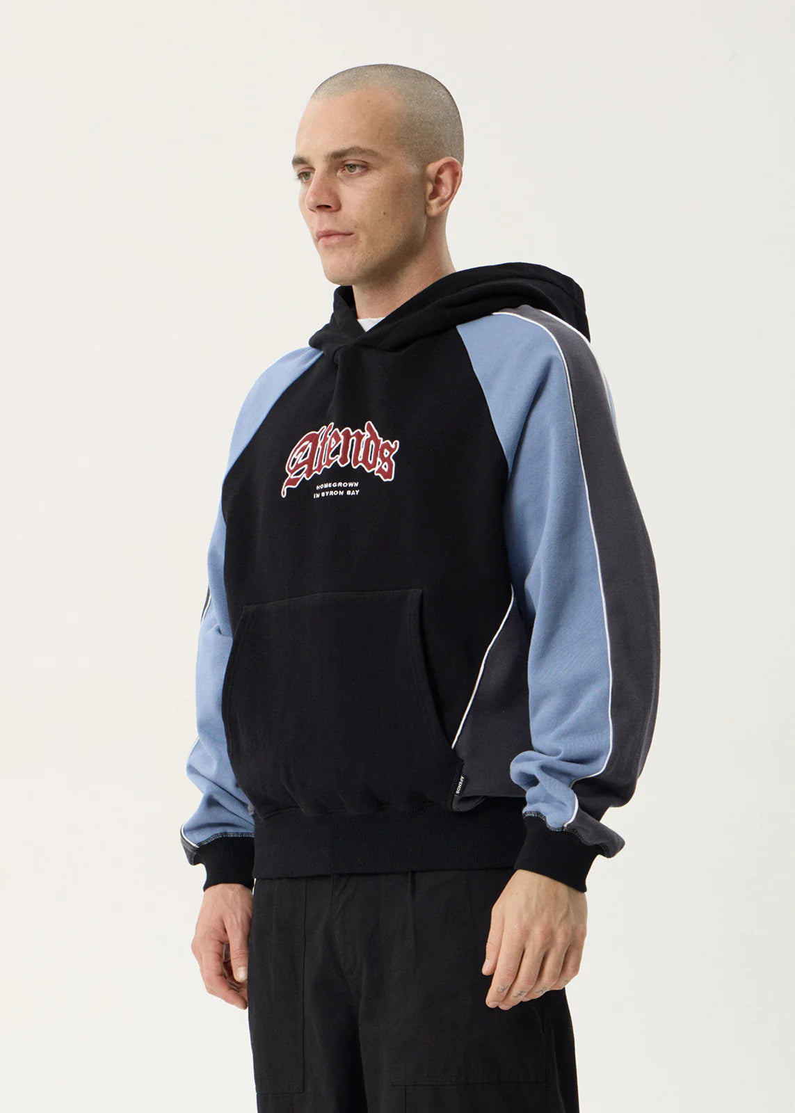 AFENDS Mens Occupancy - Paneled Boxy Hood - Black