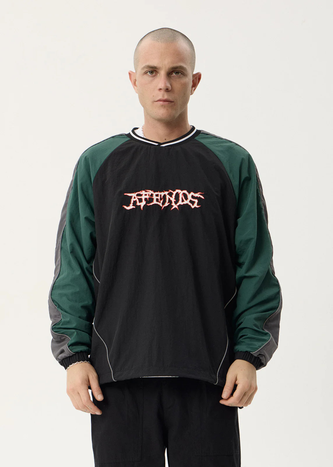 AFENDS Mens Nationals - Sports Crew Neck - Black