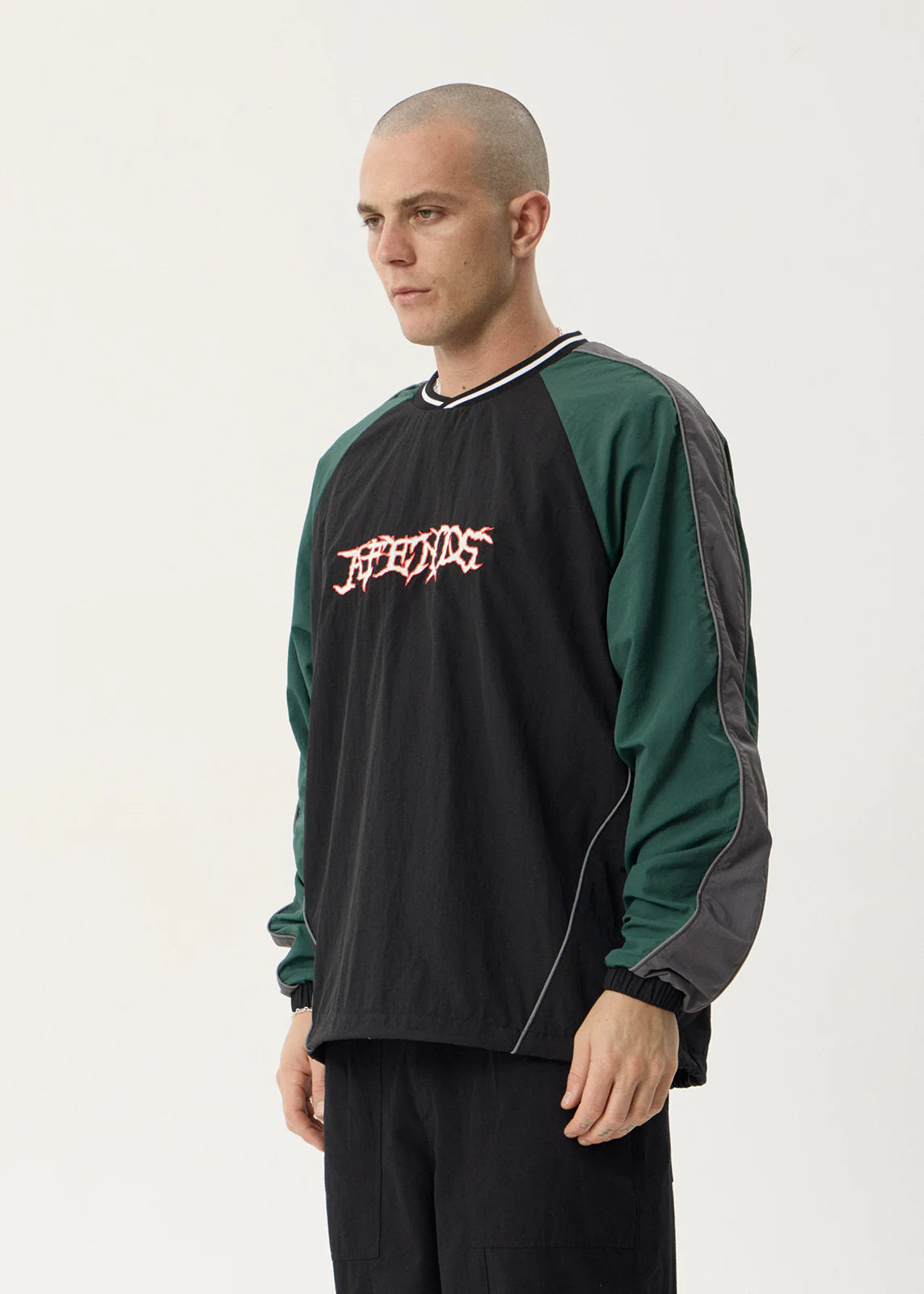 AFENDS Mens Nationals - Sports Crew Neck - Black