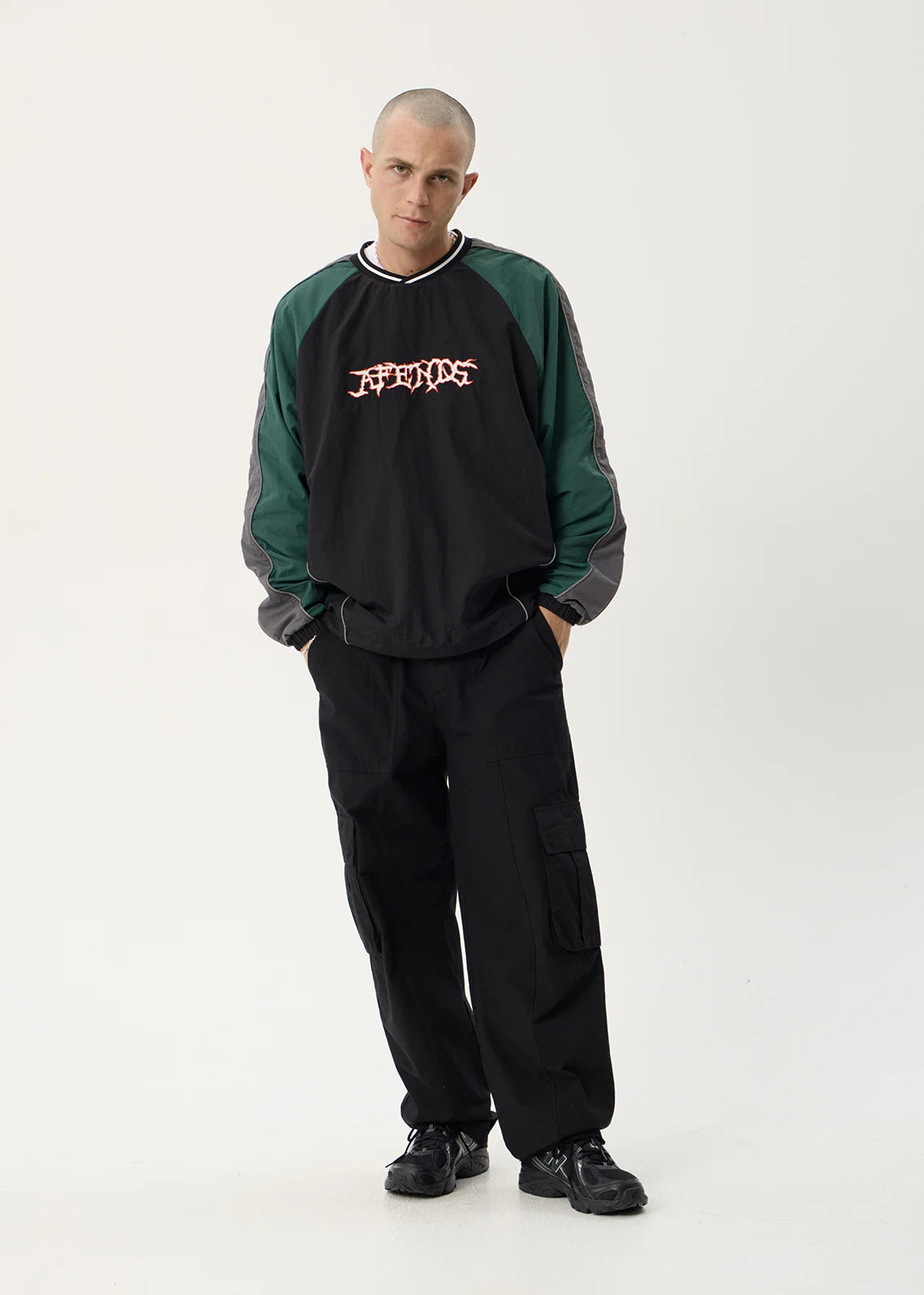 AFENDS Mens Nationals - Sports Crew Neck - Black