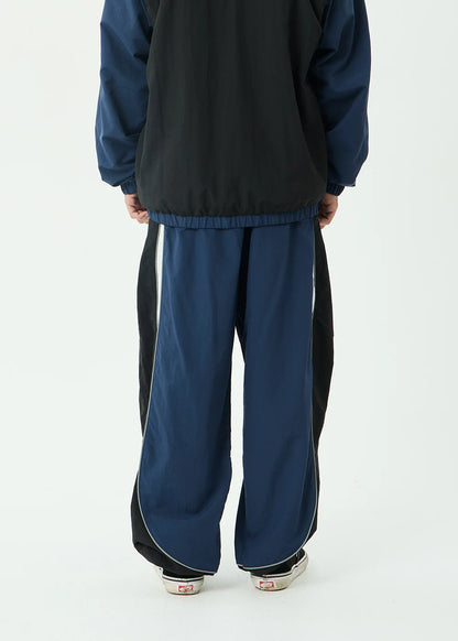 AFENDS Mens Sporting - Panelled Track Pant - Navy
