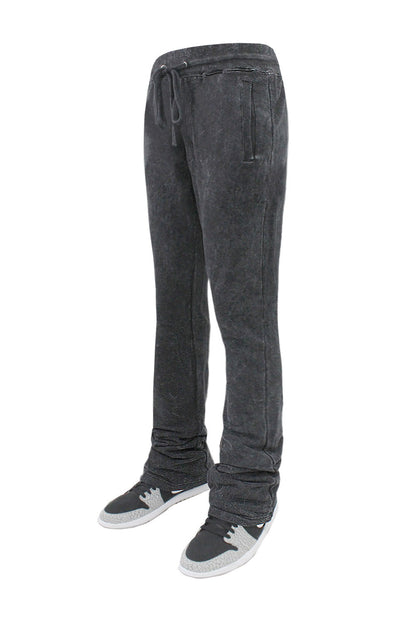Men's Acid Washed Stacked Fleece Sweat Pants
