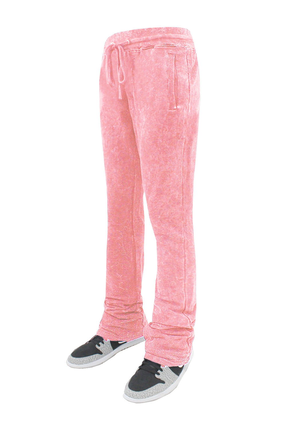 Men's Acid Washed Stacked Fleece Sweat Pants