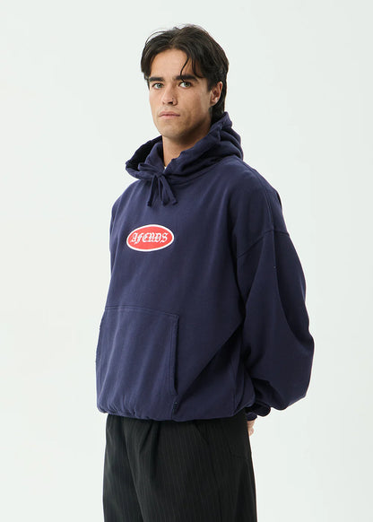 AFENDS Mens Supply - Pull On Hood - Washed Deep Sea