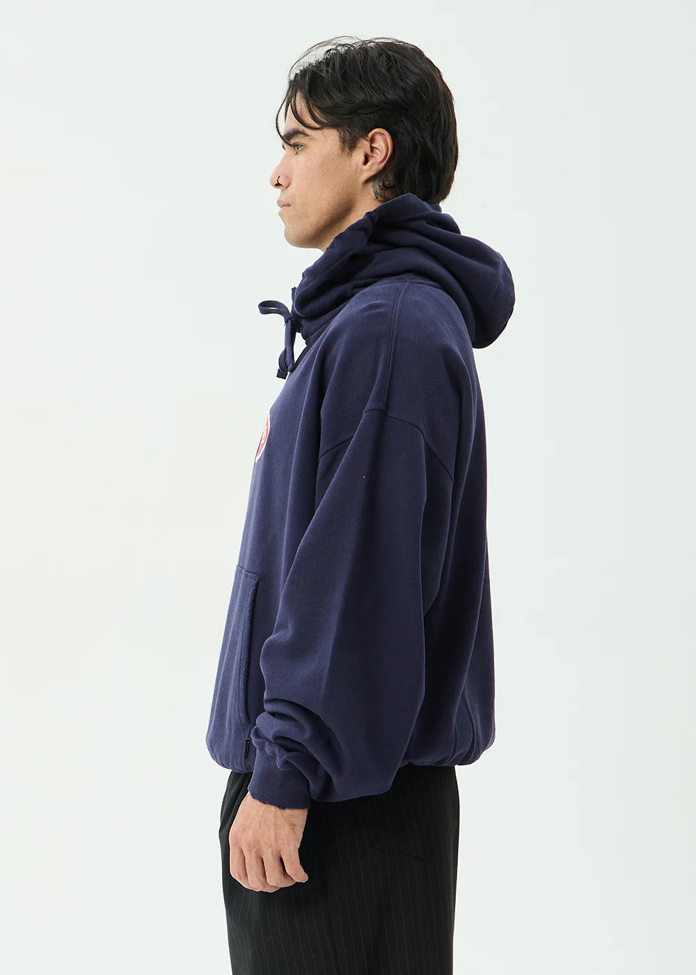 AFENDS Mens Supply - Pull On Hood - Washed Deep Sea