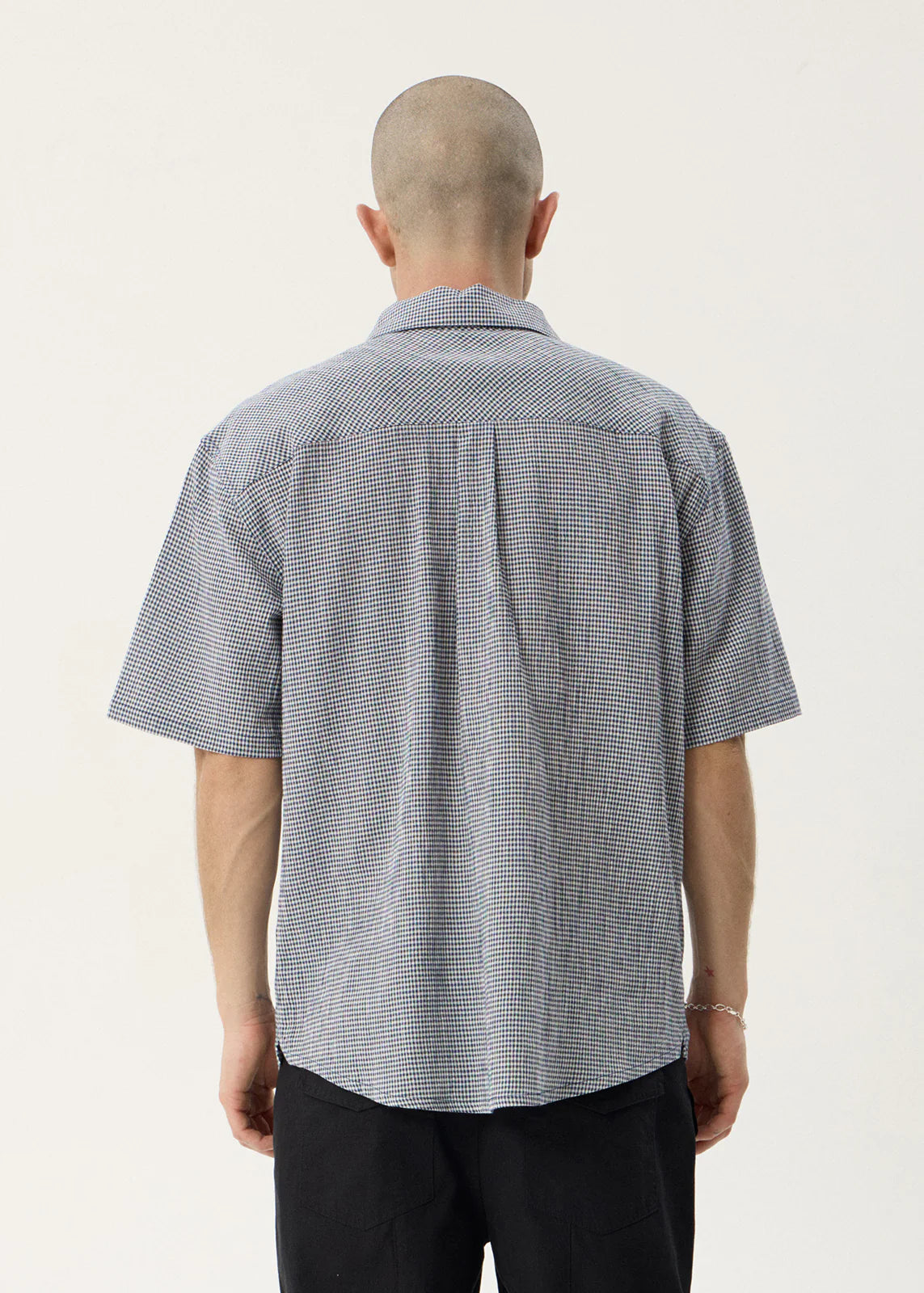 AFENDS Mens Independent - Short Sleeve Shirt - Navy Check