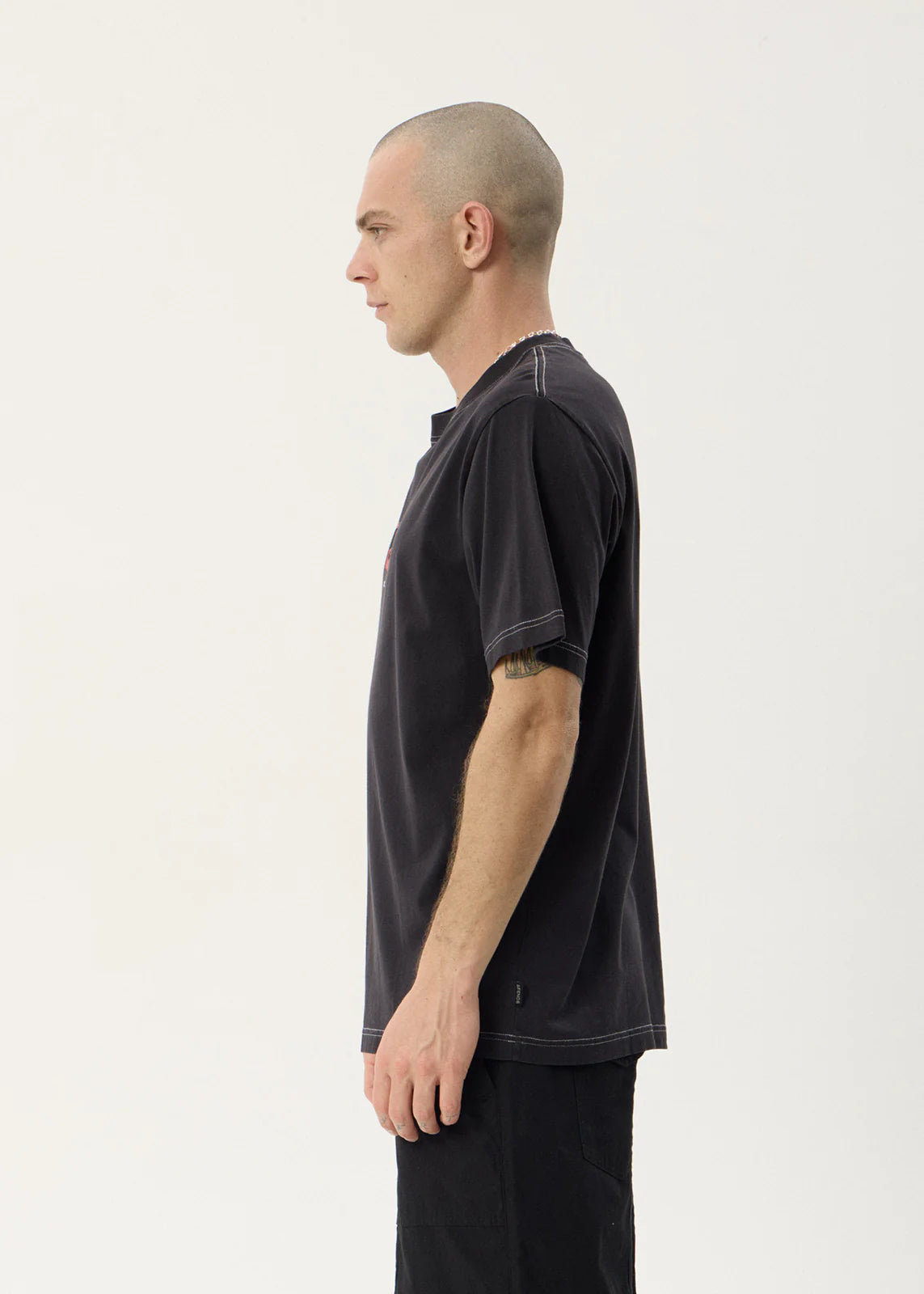 AFENDS Mens Trophy - Retro Tee - Stone Black