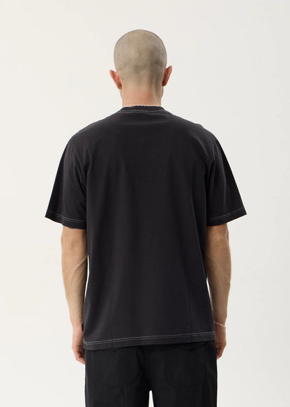 AFENDS Mens Trophy - Retro Tee - Stone Black