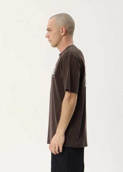 AFENDS Mens Funnel - Retro Tee - Washed Coffee