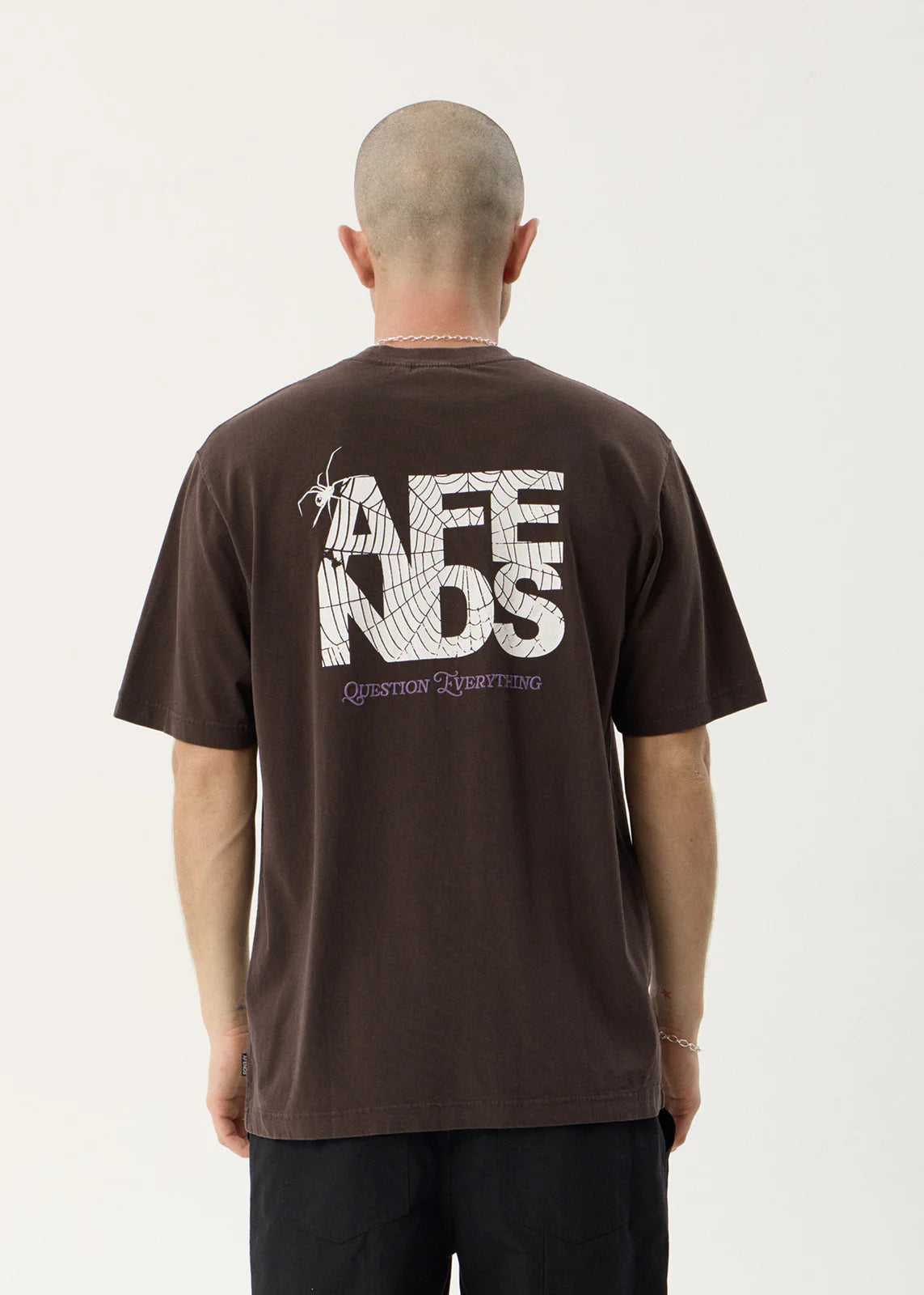 AFENDS Mens Funnel - Retro Tee - Washed Coffee