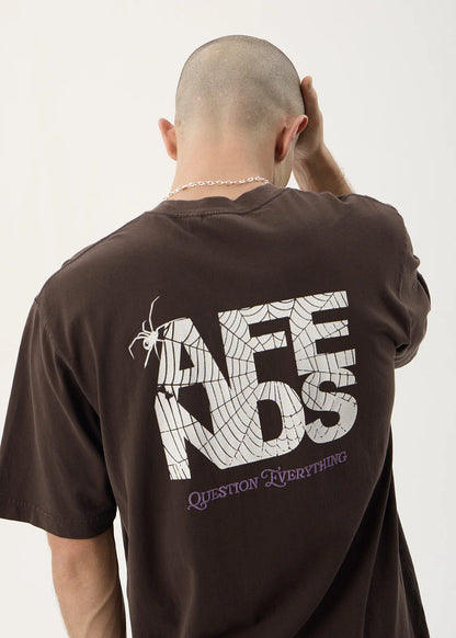 AFENDS Mens Funnel - Retro Tee - Washed Coffee