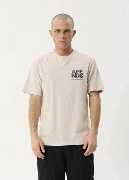 AFENDS Mens Funnel - Retro Tee - Moonbeam