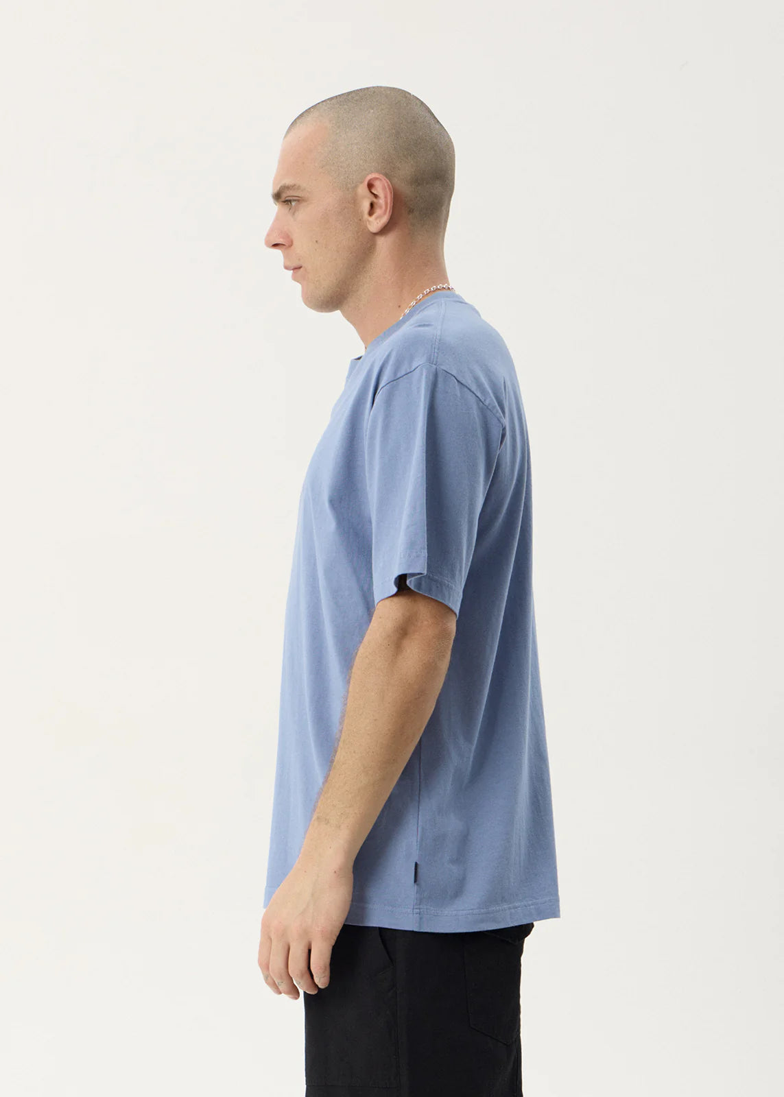 AFENDS Mens Horoscope - Boxy Tee - Washed Slate Blue