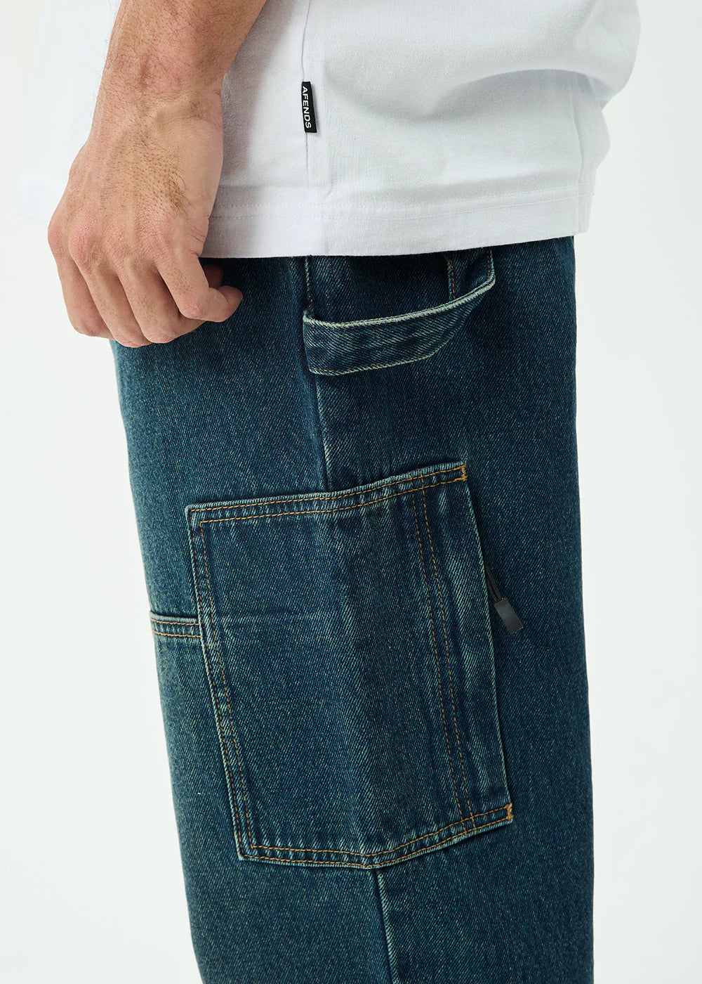 AFENDS Mens Richmond - Denim Workwear Jean - Vintage Wash