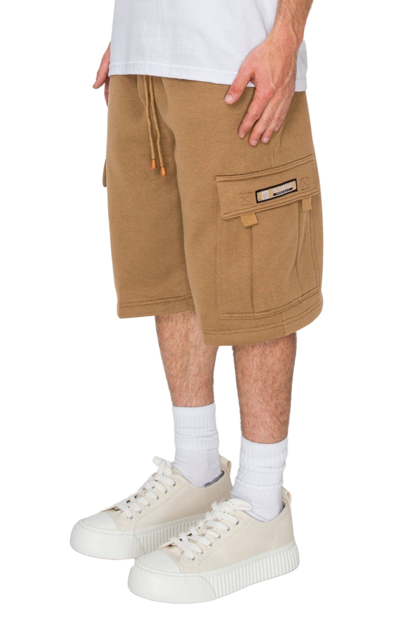 RESTRICT Baggy Fit Cargo Fleece Shorts