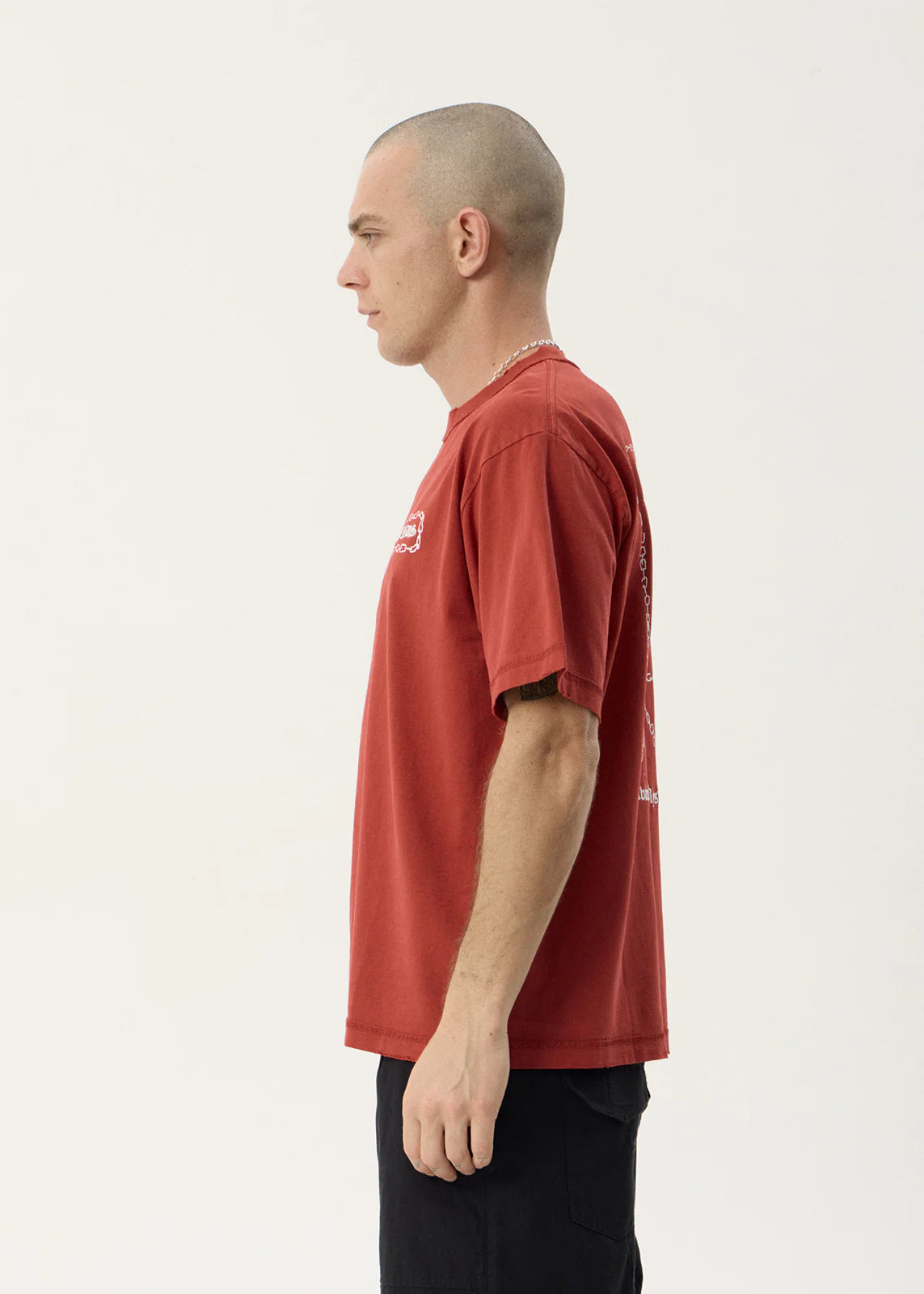 AFENDS Mens Spiritual - Heavyweight Boxy Tee - Vintage Ketchup
