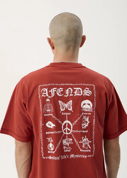 AFENDS Mens Spiritual - Heavyweight Boxy Tee - Vintage Ketchup