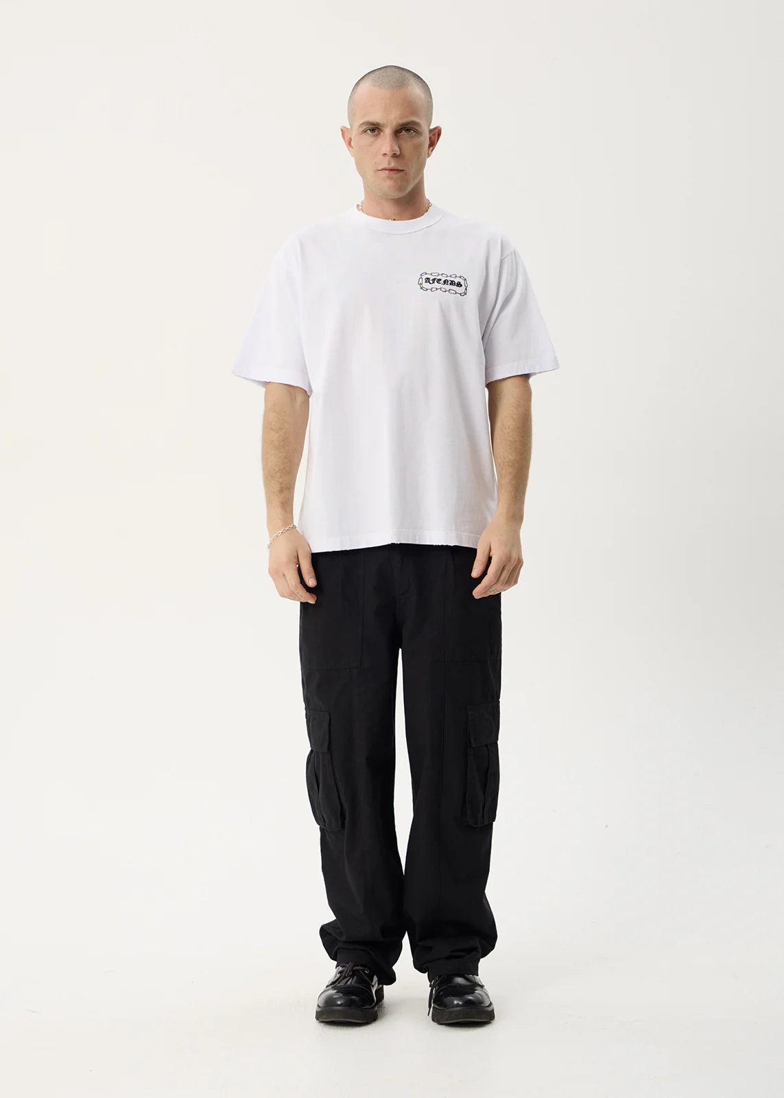 AFENDS Mens Spiritual - Heavyweight Boxy Tee - White