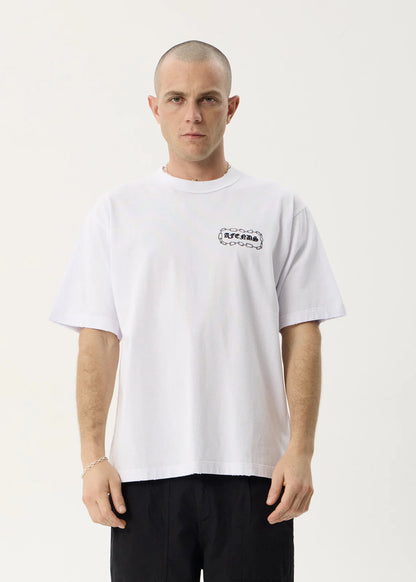 AFENDS Mens Spiritual - Heavyweight Boxy Tee - White