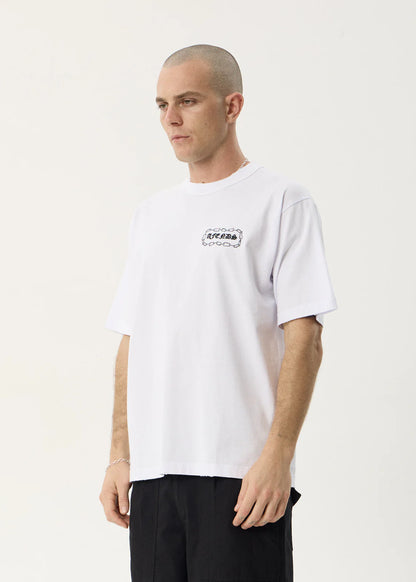 AFENDS Mens Spiritual - Heavyweight Boxy Tee - White