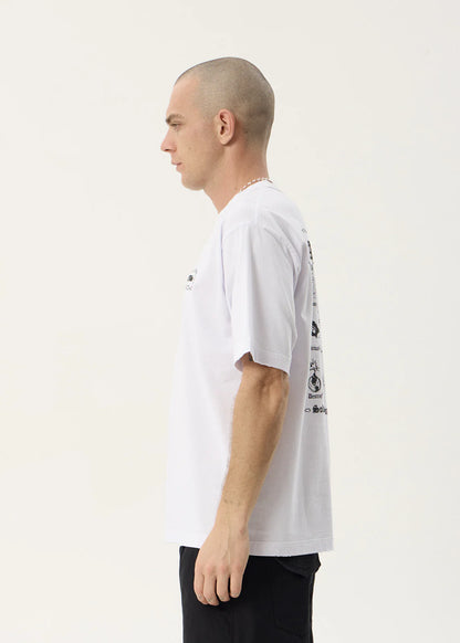 AFENDS Mens Spiritual - Heavyweight Boxy Tee - White