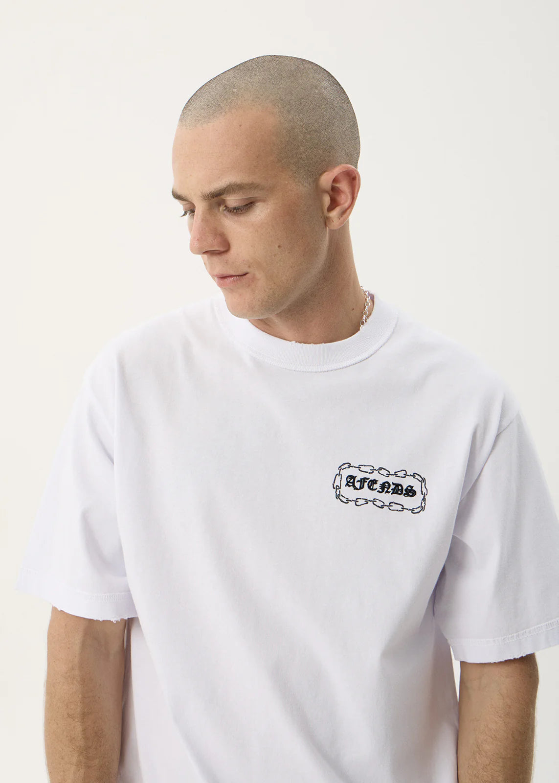 AFENDS Mens Spiritual - Heavyweight Boxy Tee - White