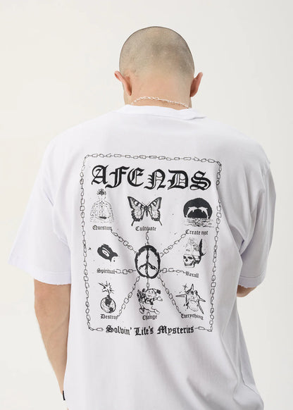 AFENDS Mens Spiritual - Heavyweight Boxy Tee - White