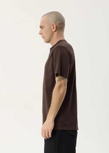 AFENDS Mens Activities - Retro Tee - Washed Coffee