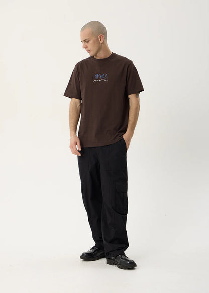 AFENDS Mens Activities - Retro Tee - Washed Coffee