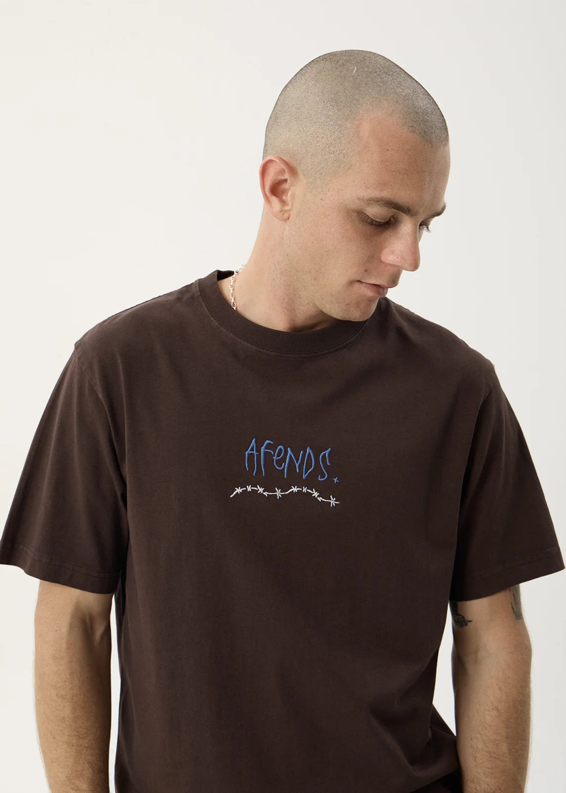 AFENDS Mens Activities - Retro Tee - Washed Coffee
