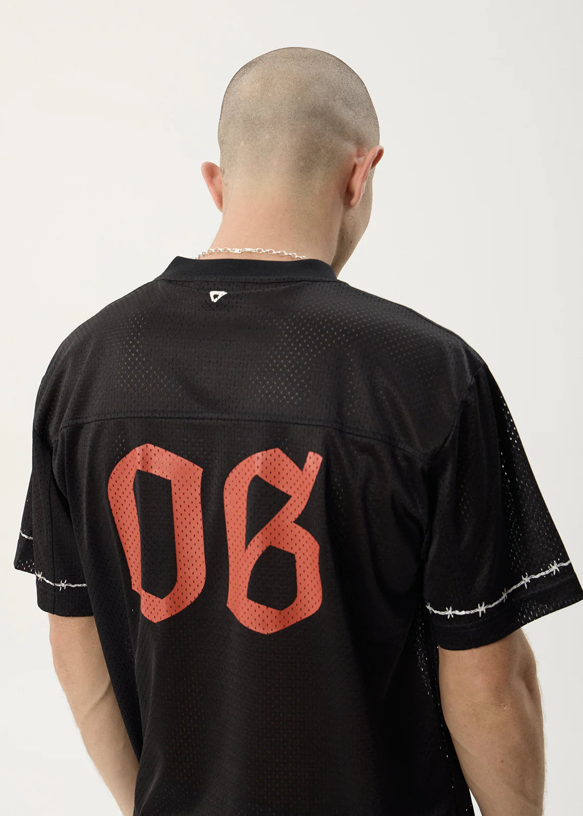 AFENDS Mens Nationals - Mesh Jersey Boxy Tee - Black