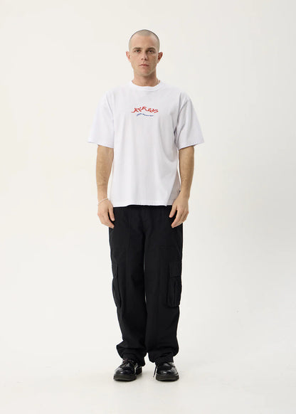 AFENDS Mens Consider - Heavyweight Boxy Tee - White