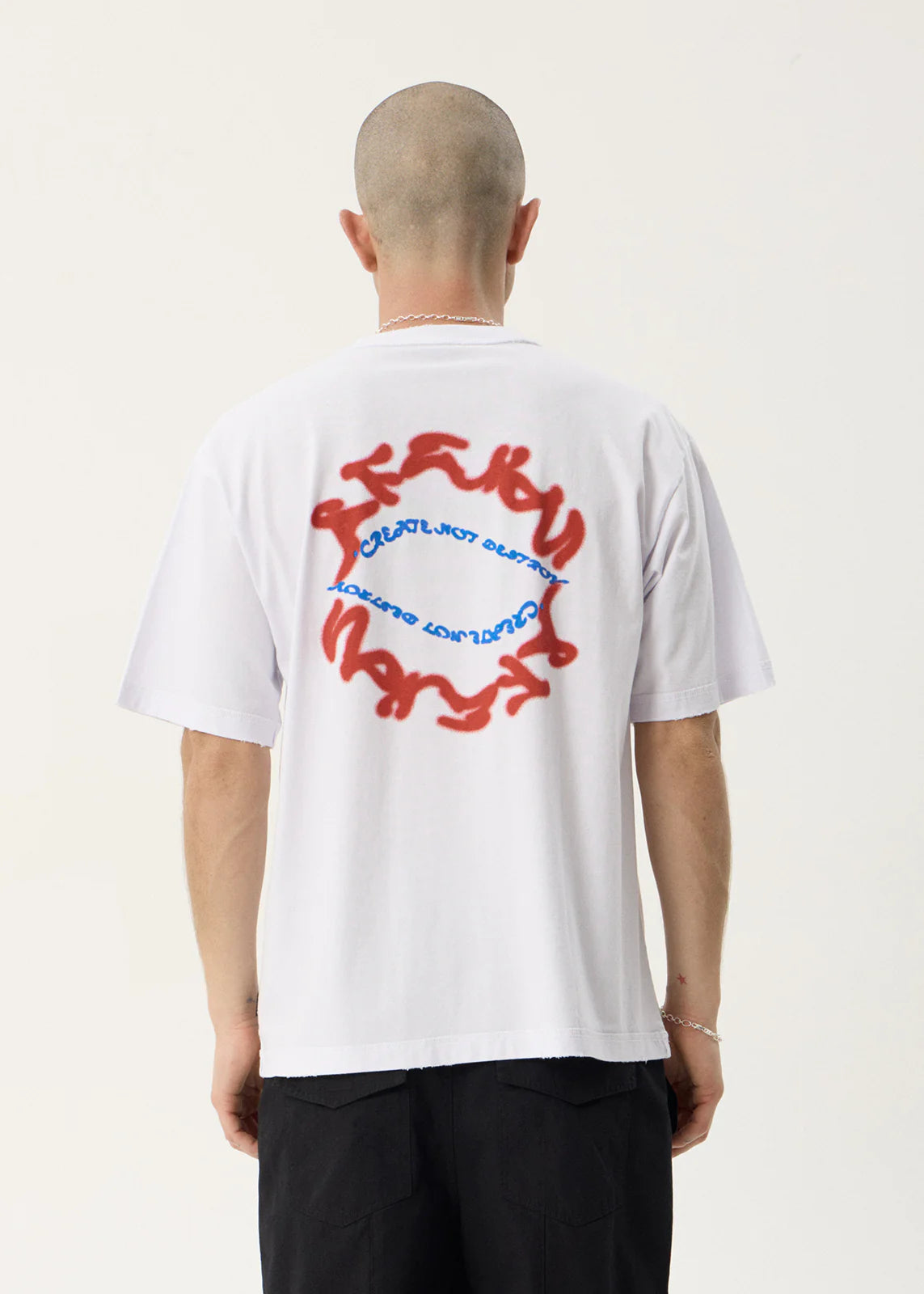 AFENDS Mens Consider - Heavyweight Boxy Tee - White