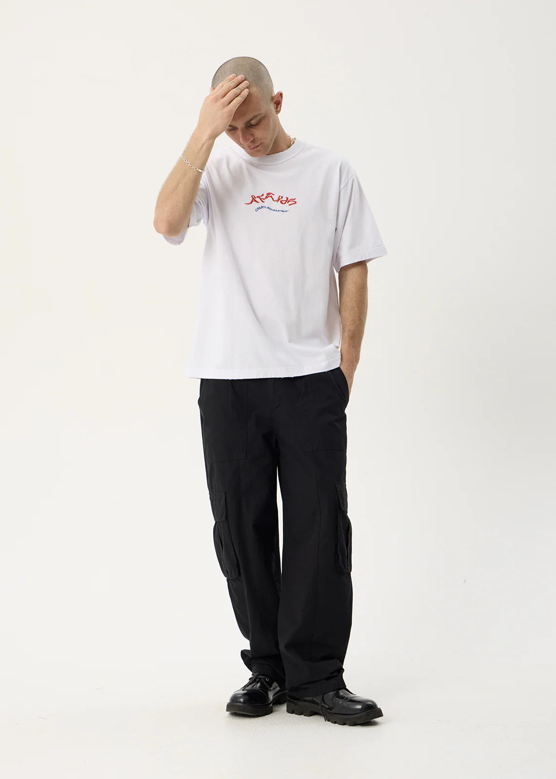 AFENDS Mens Consider - Heavyweight Boxy Tee - White