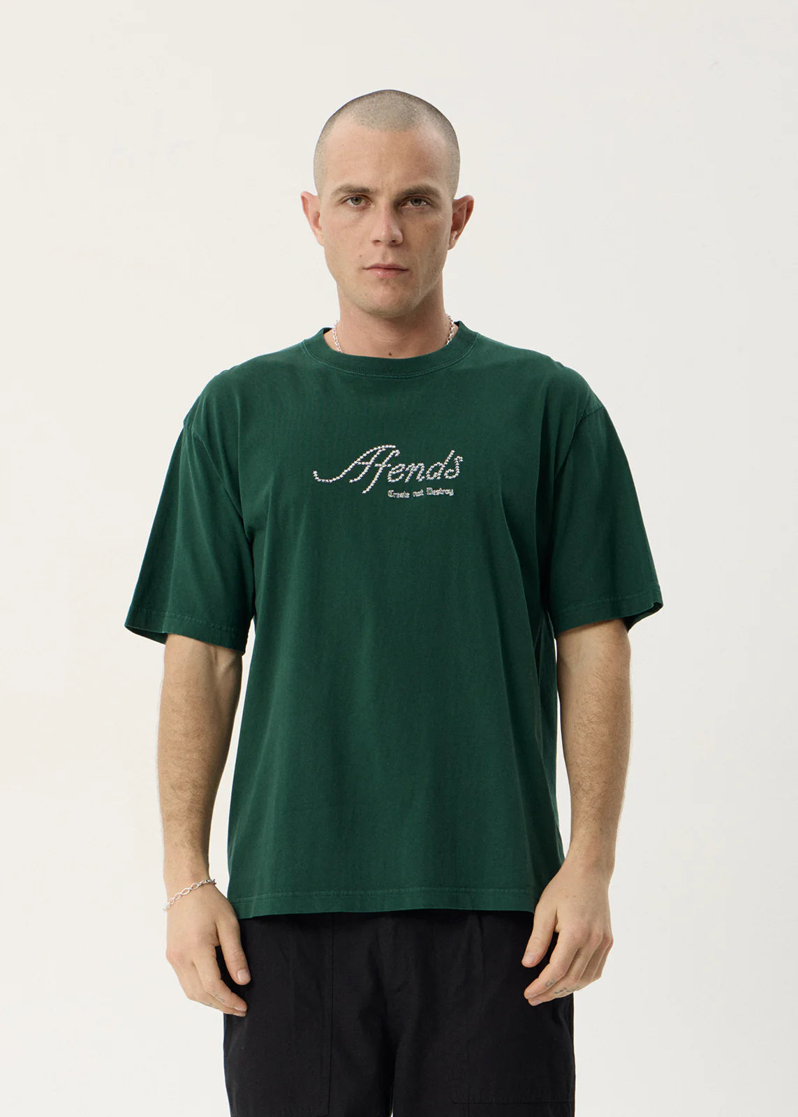 AFENDS Mens Horoscope - Boxy Tee - Washed Pine