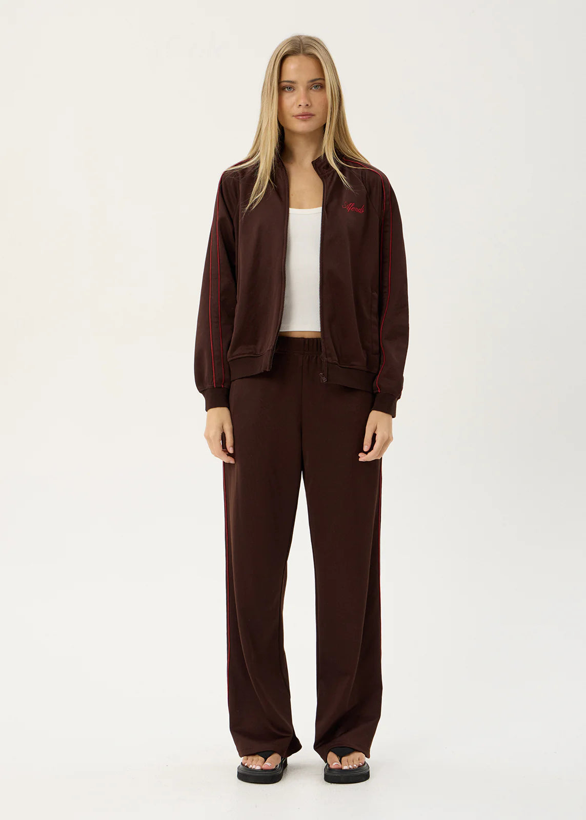 AFENDS Womens Avenue - Track Jacket - Coffee