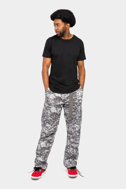 Essential Canvas Cargo Camo Pants with Belt