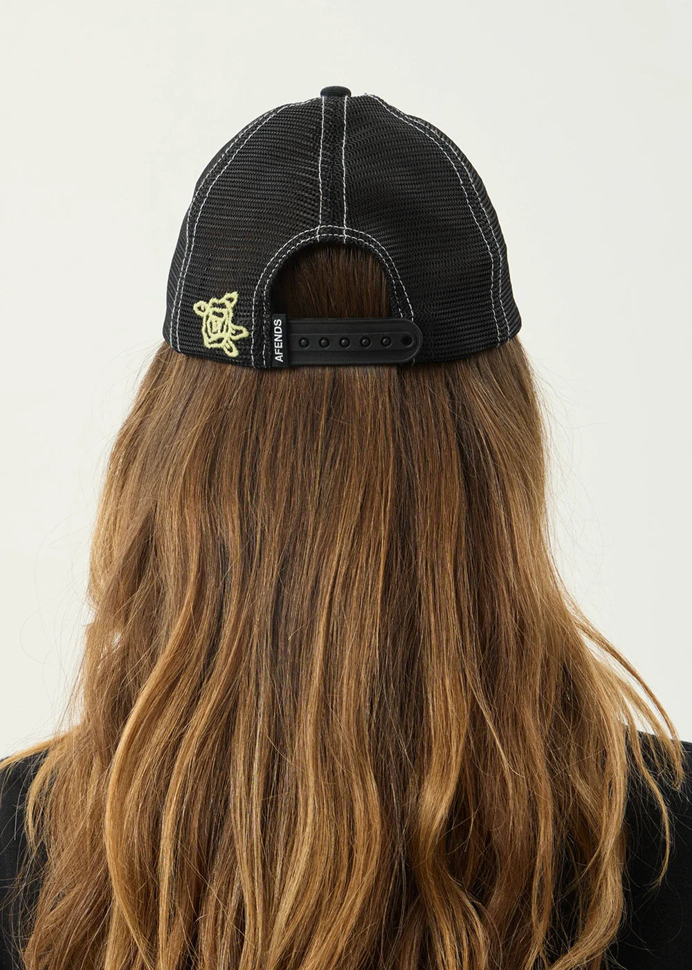 AFENDS Mens Pent-A-Gone - Six Panel Mesh Cap - Stone Black