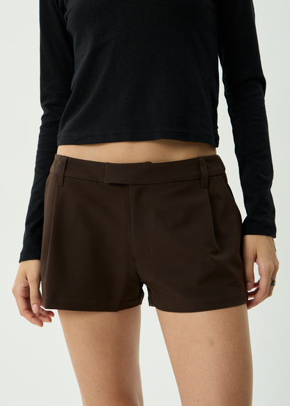 AFENDS Womens Demi - Low Rise Short - Coffee