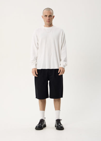 AFENDS Mens Genesis - Boxy Long Sleeve Tee - White
