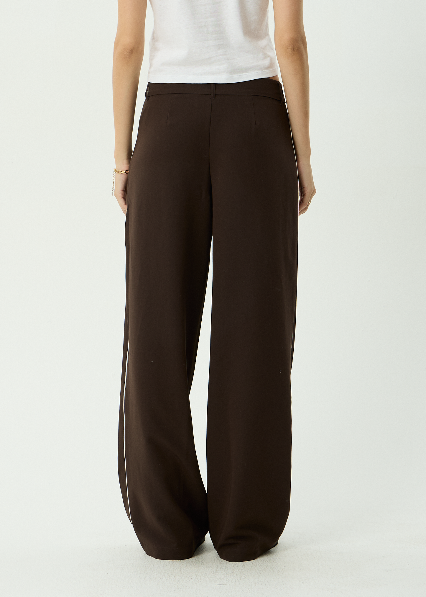 AFENDS Womens Dita - Low Rise Trouser - Coffee