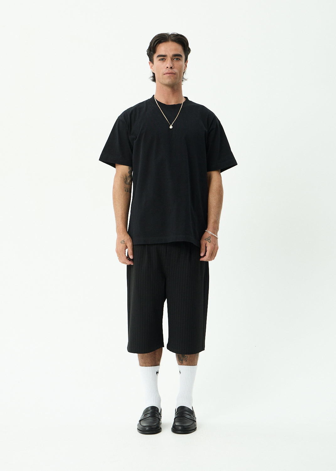 AFENDS Mens Genesis - Heavyweight Boxy Tee - Black