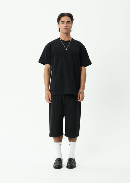 AFENDS Mens Genesis - Heavyweight Boxy Tee - Black