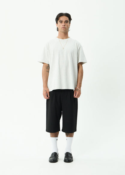 AFENDS Mens Genesis - Heavyweight Boxy Tee - Grey Marle